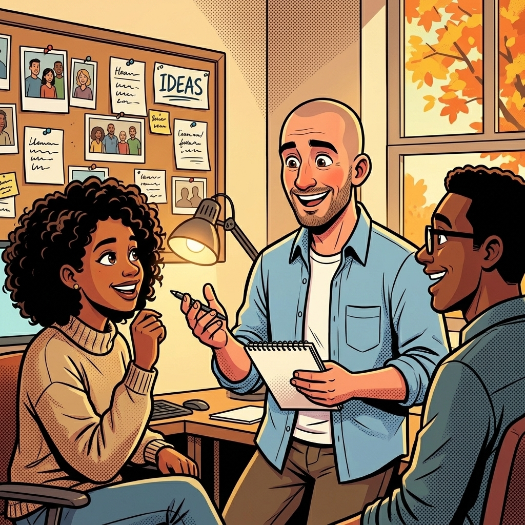 Page 3 — consistent characters throughout